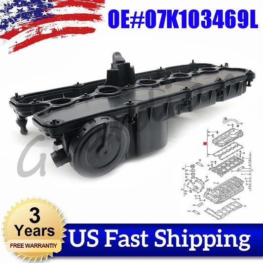 Engine valve cover with gasket 07K103469L suitable for Volkswagen Beetle, Pola, for Golf , for Jetta