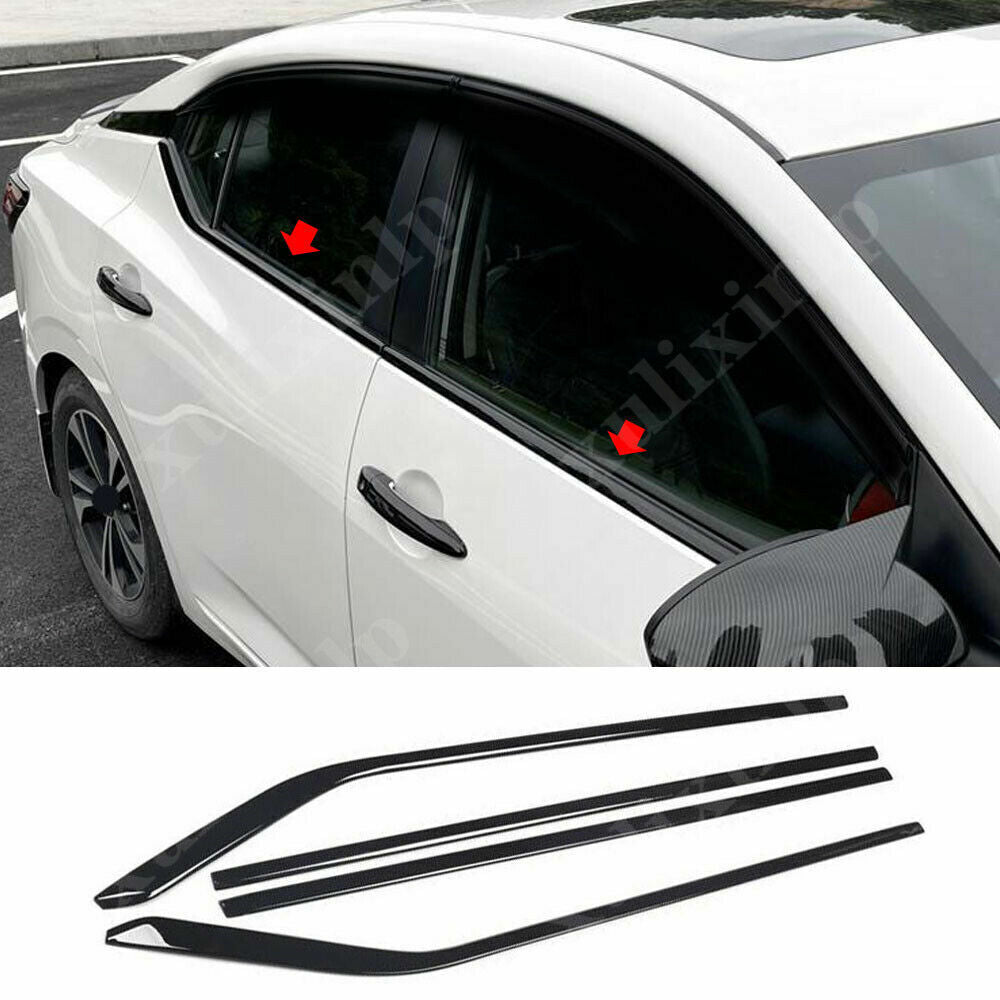 2020-2021 for Nissan Sentra Black Stainless Window Bottom Strip Cover Trim 4pcs