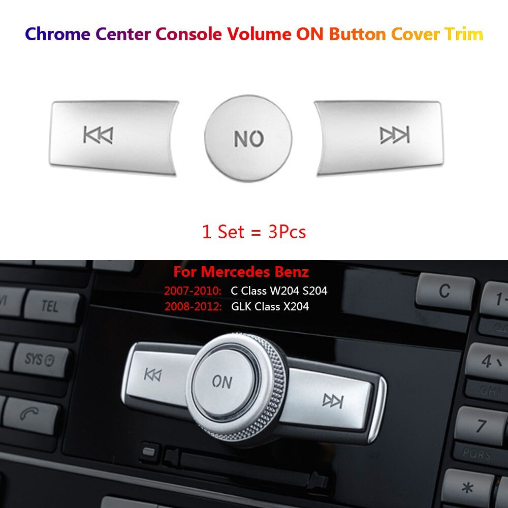 3Pcs for Mercedes-Benz C GLK W204 X204 Auto Car Console Volume Switch Cover Trim