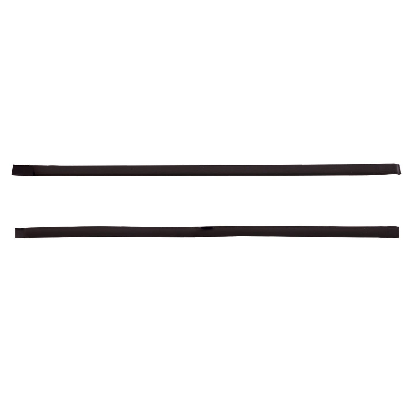 A pair of new black roof trim molding kits for 2009-2014 for Honda Fit 5-door models.