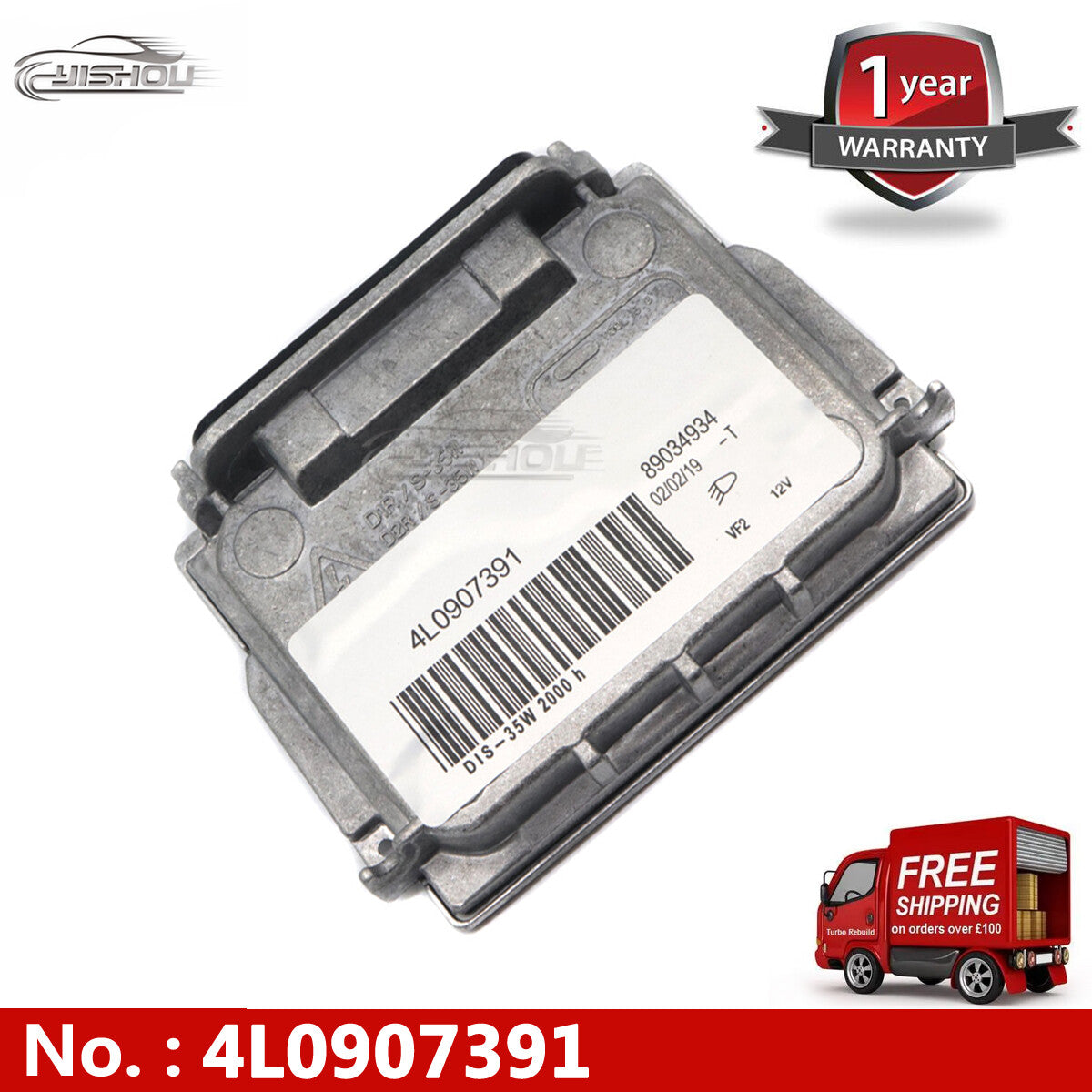 Xenon HID headlight ballast suitable for Jeep Commander 2008-10 and Grand Cherokee 2008-13.