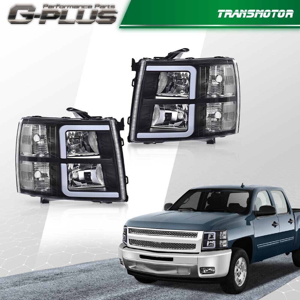 LED Golden Skylight 07-13 Black and White Silverado 1500 2500 Black Cedar/Yellow Crystal
