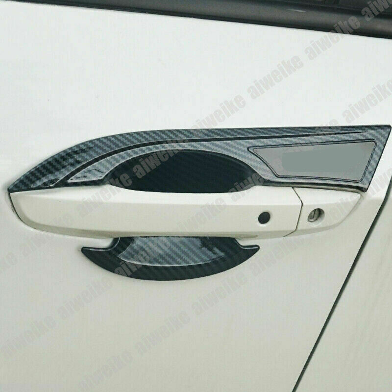 4for Honda for Civic 10th 2016-2021 Carbon Fiber Style Door Handle Bowl Cover Trims