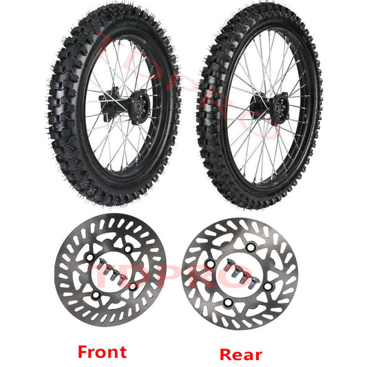19-inch and 16-inch wheels, 70/100-19 and 90/100-16 tires, rims, dirt pits, bicycle repair, 150cc, 200cc, 250cc...
