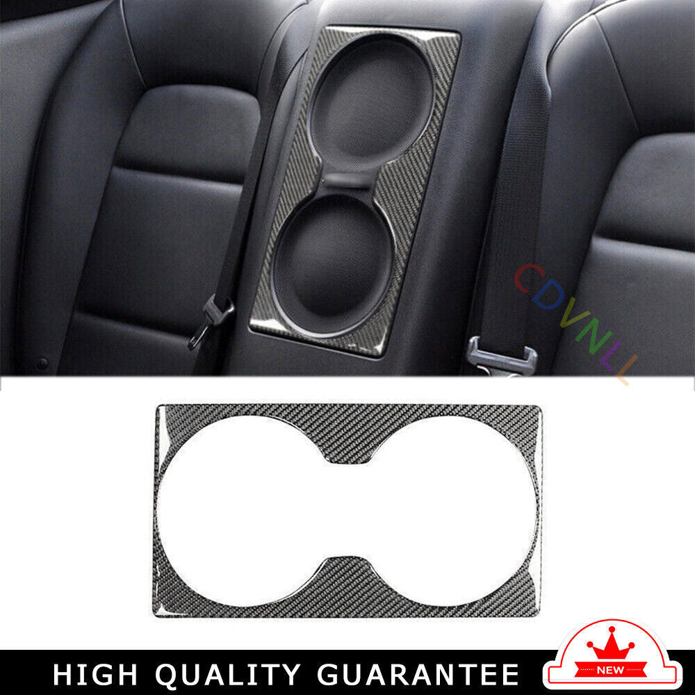 Middle Console Drinking Glass Trim for Nissan GTR R35 2009-16 Black Carbon Fiber