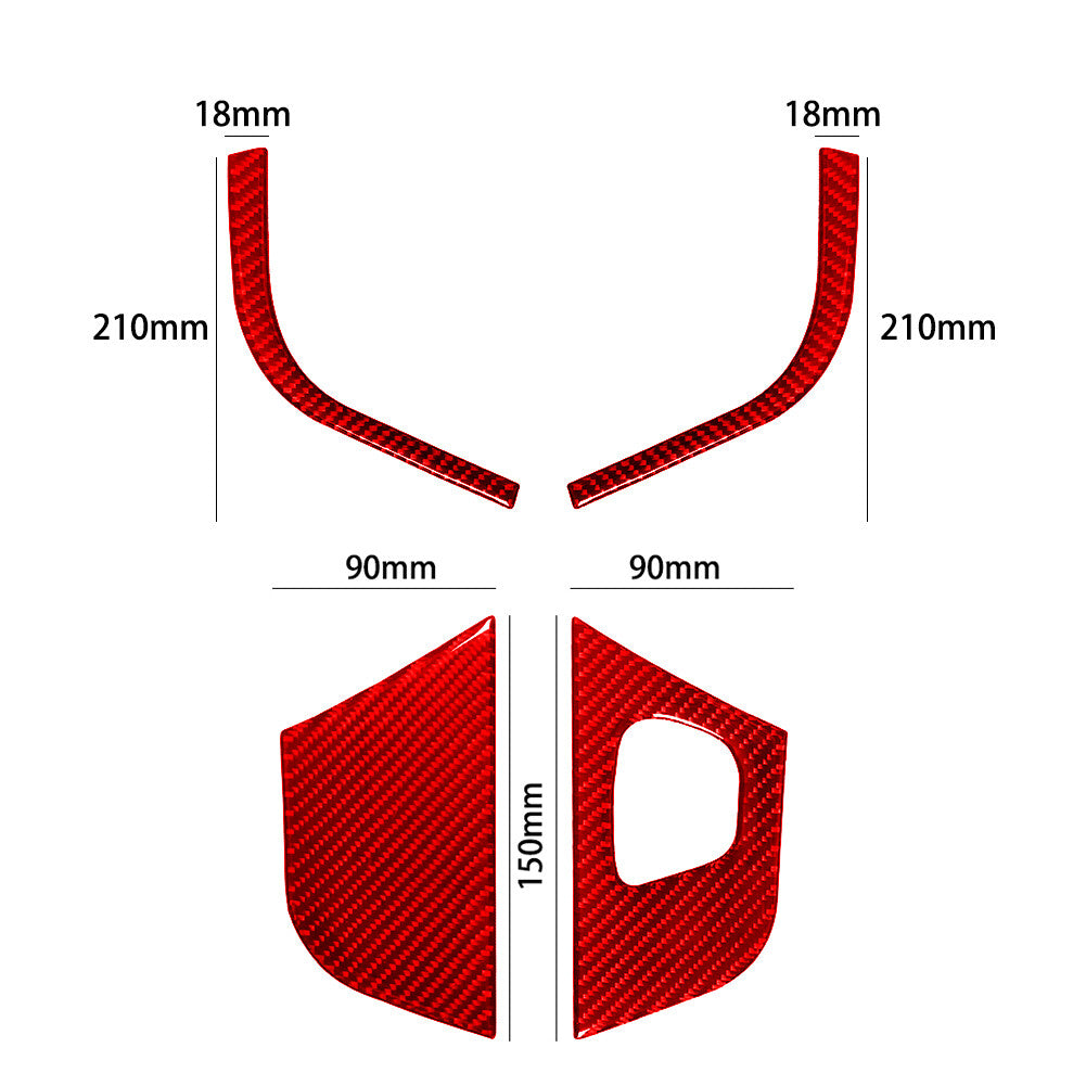 4x Red Carbon Fiber Gear Shift Side Trim for Land Rover Discovery Sport 2015-19