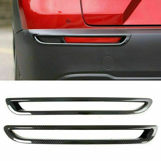 for Mazda CX-30 2020-2022 Carbon Fiber Rear Bumper Fog Light Frame Trims Cover