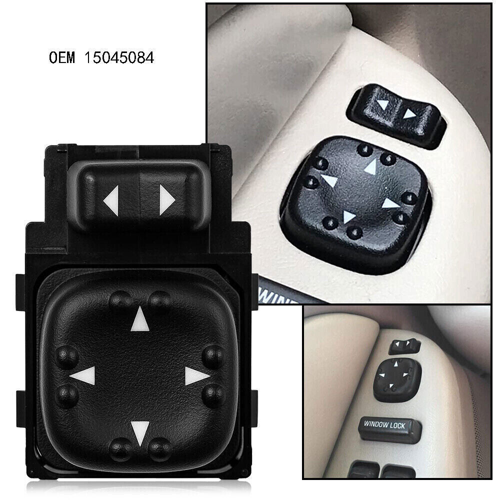 for Chevy Silverado for GMC for Sierra Left Driver Power Mirror Switch Control 15045085