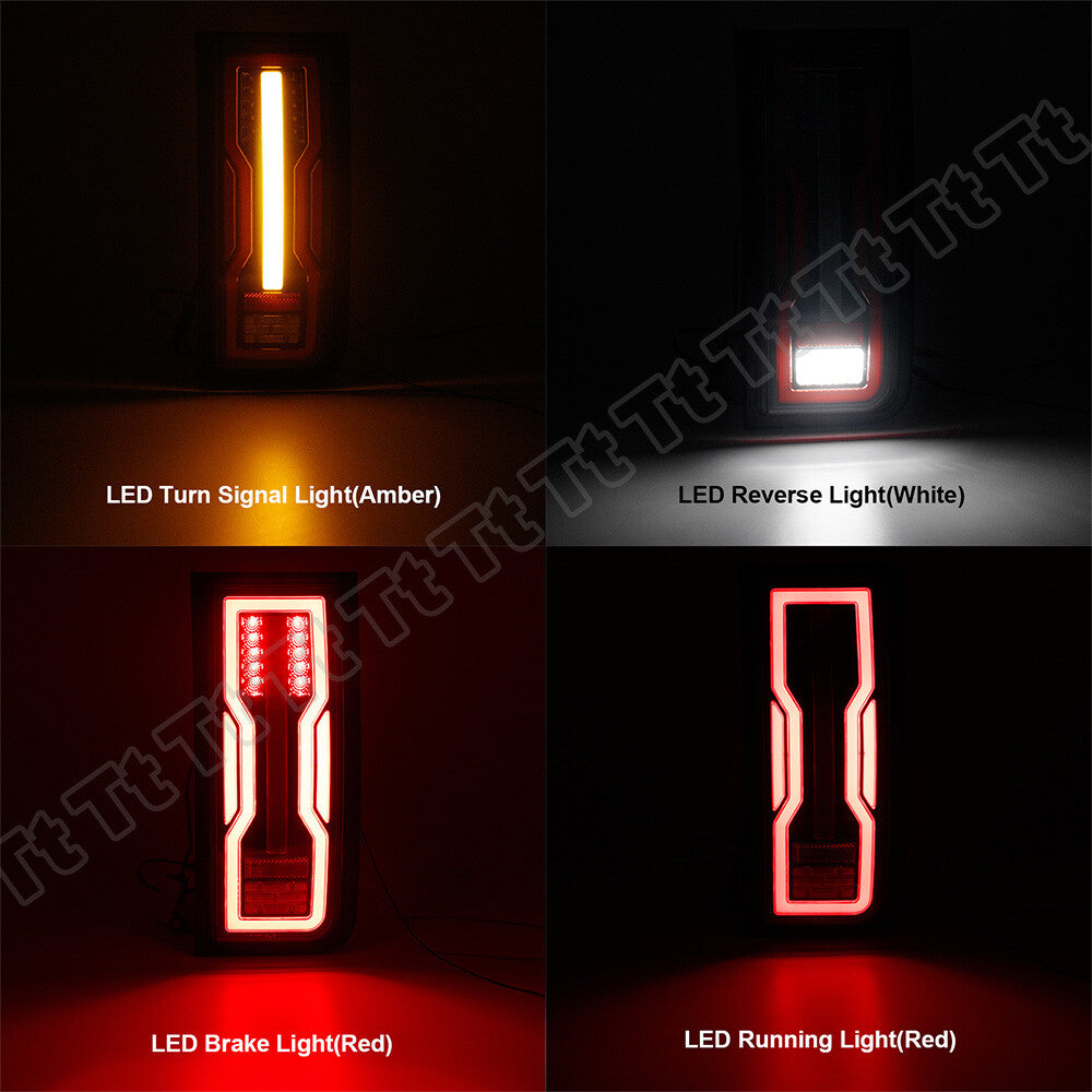 Smoked LED taillights, turn signals, and reverse brake lights suitable for 2005-2009 for Hummer H2 SUVs.