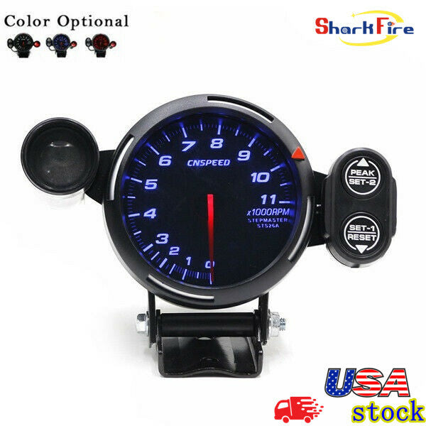 12V automotive tachometer with LED 3.5-inch automatic shift indicator + stepper motor speedometer