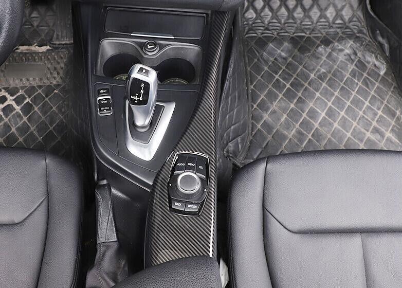 Carbon Fiber Style Central Console Gear Shift Cover Trim for BMW F20 F21 F22 F23