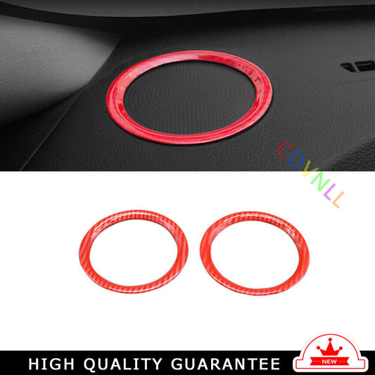 Console Dashboard Speaker Ring Cover Trim for Kia K3 2014-2018 Red Carbon Fiber