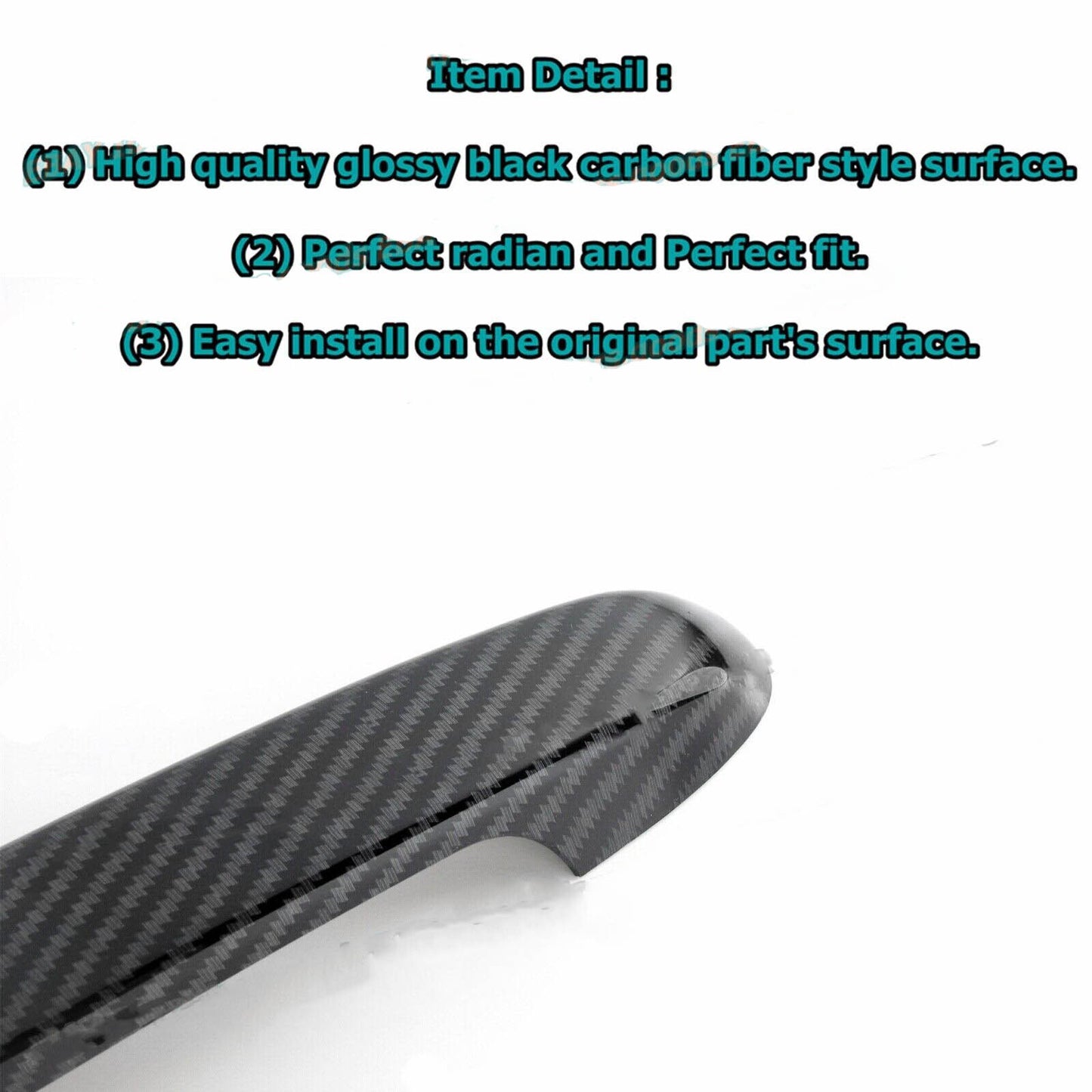 Shiny Carbon Fiber Cover Trim for 2022 for Subaru WRX Sedan Side Handle