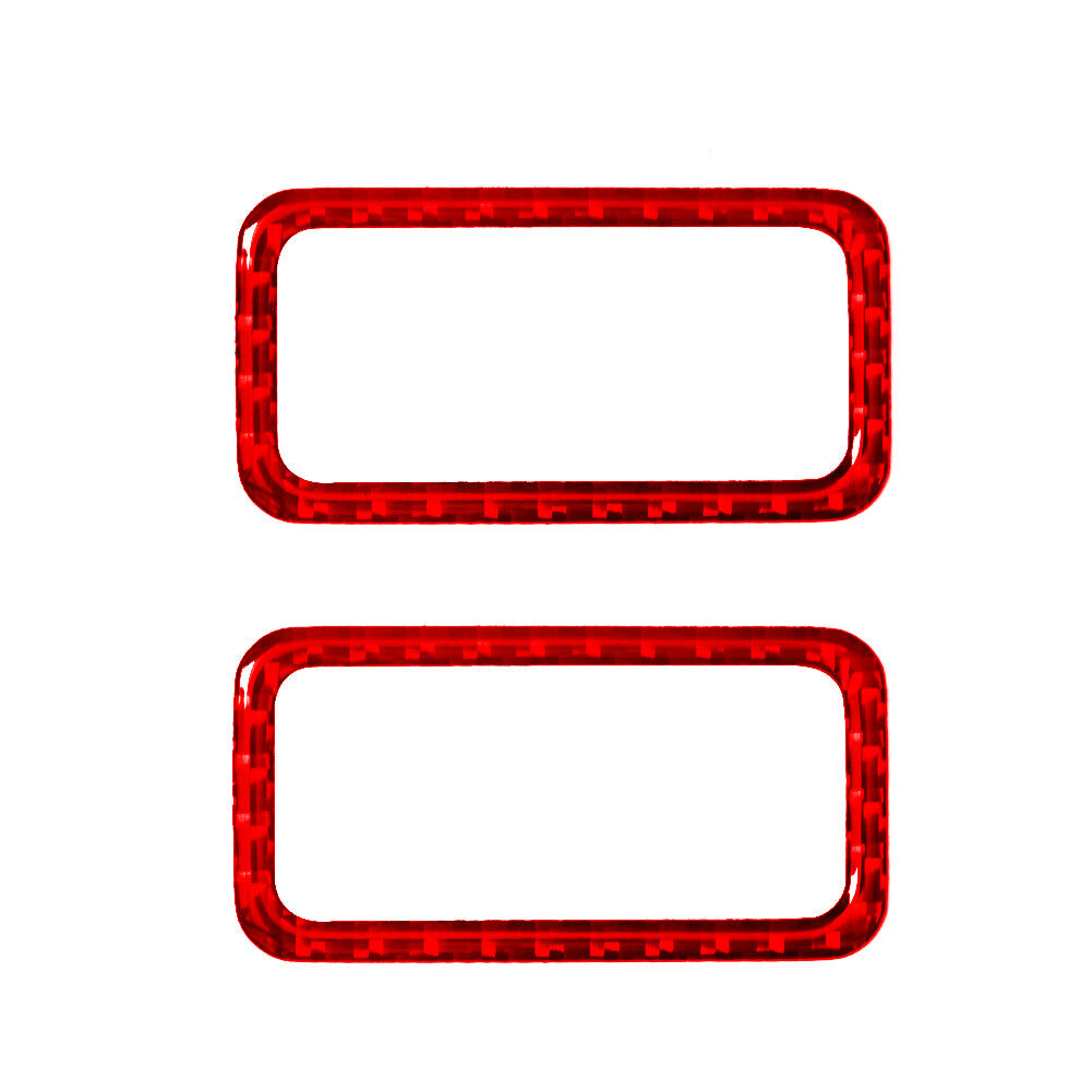 2X Carbon Fiber Vent Outlet Console Trim for BMW X5 2000-2006 Red