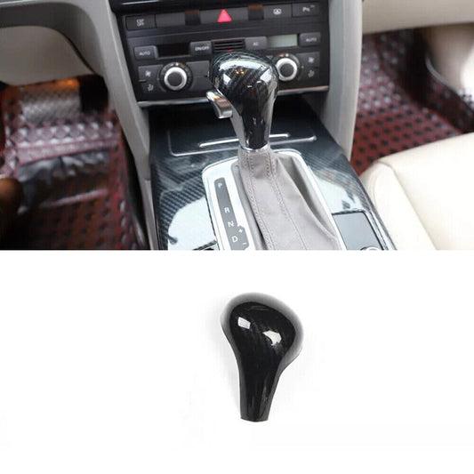 for Audi A6 2008-2011 Carbon Fiber Look Inner Console Gear Shift Knob Cover Trim