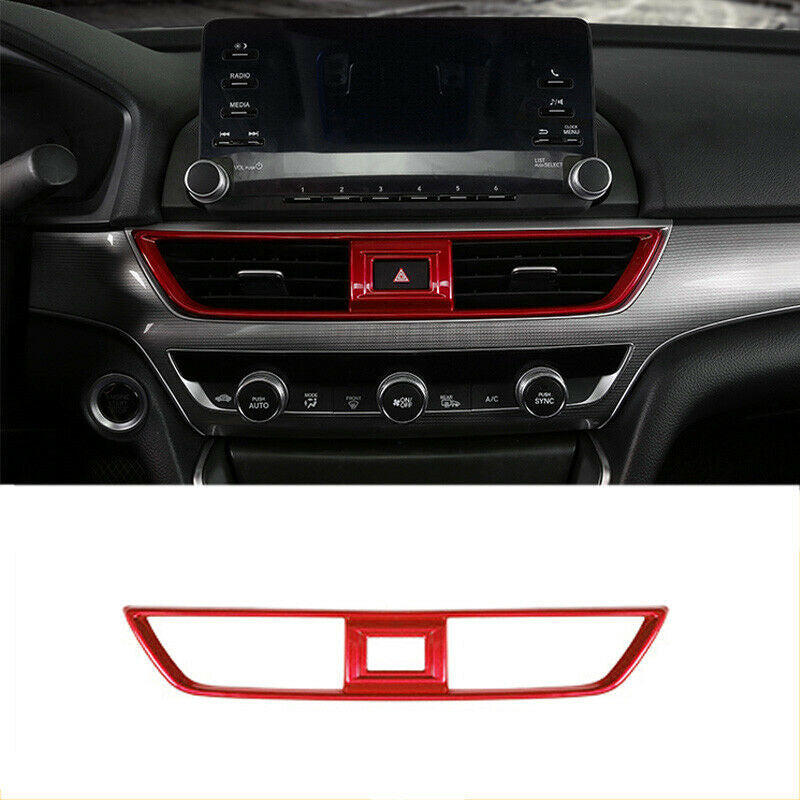 for Honda Accord 2018-2022 Red Inner Center Dashboard Air Vent Outlet Cover Trim