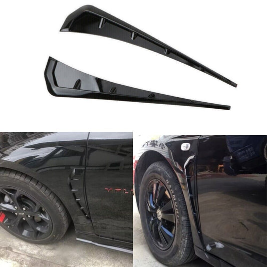 Car Accessories QP-Sport Black Soft TPU Side Fender Vents Air Wing Cover Trim