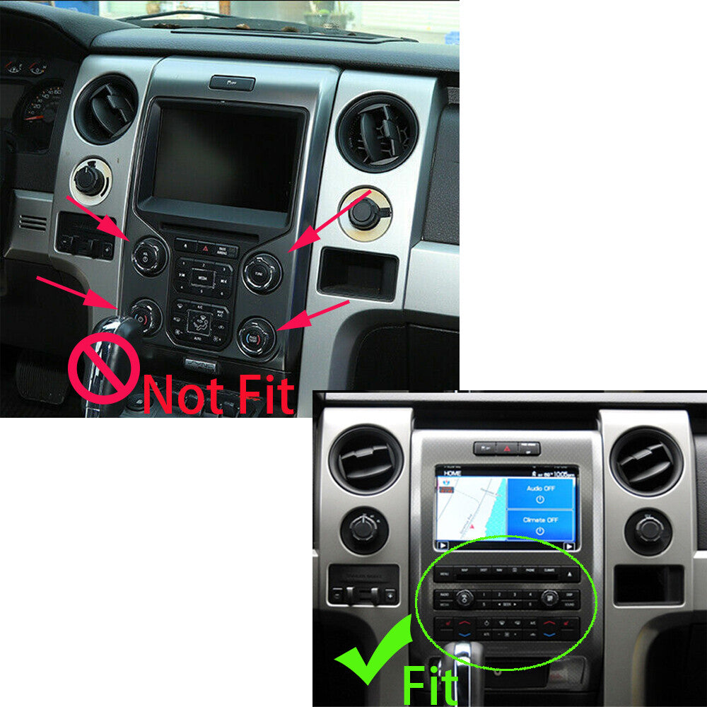 Carbon Fiber Center Console Panel Navigation CD Panel Trim for Ford F150 2009-14