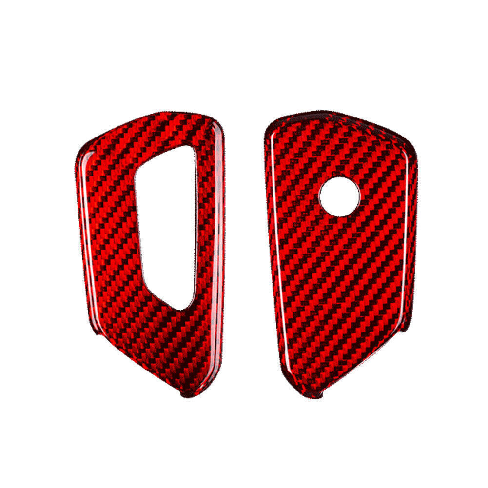 Carbon Fiber Red Remote Key Cover Case for VW for Golf MK8 2020-2021