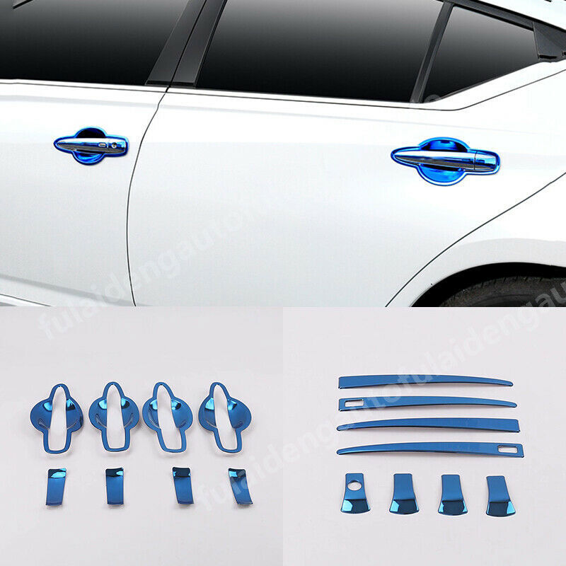 16P for Nissan Altima 2019-2022 Blue titanium outer door handle+bowl cover trim