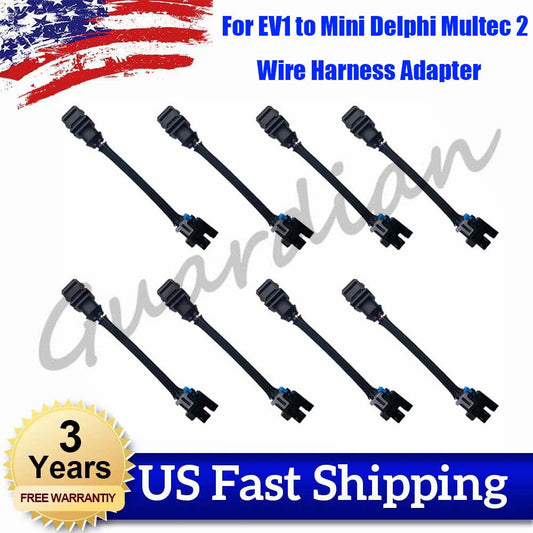 8PCS Fuel Injector Wire Harness Adapter New For Jetronic EV1 to for Mini Multec 2