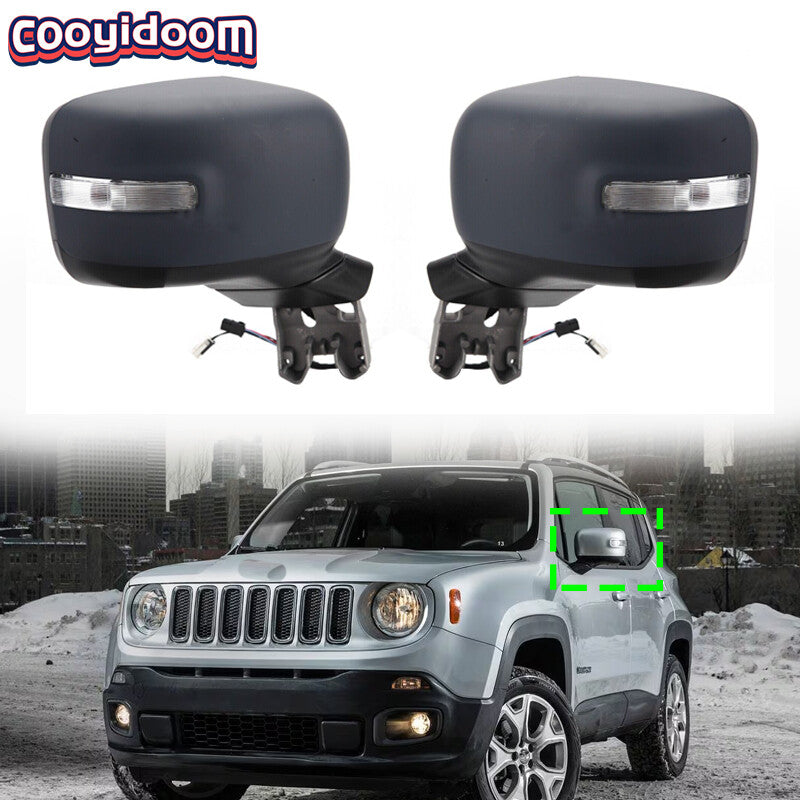2 pieces for Jeep Renegade 2015-2018 with power mirrors left and right without heated indicator lights.