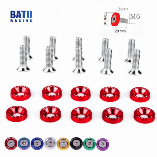 20X Red JDM Billet Aluminum Fender/Bumper Washer/Bolt Engine Bay Dress Up Kit