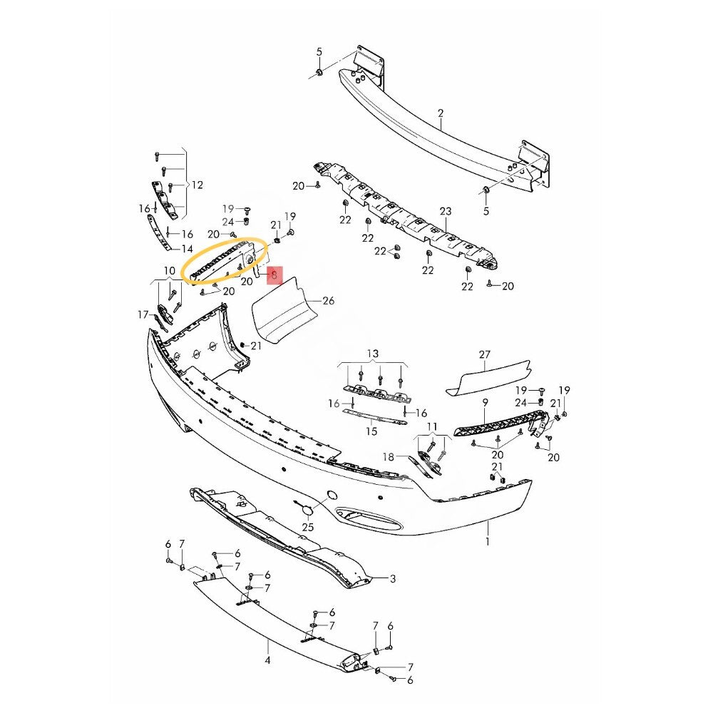 Suitable for Bentley Flying Spur rear bumper latch left equipment manufacturer: 4W0807375B