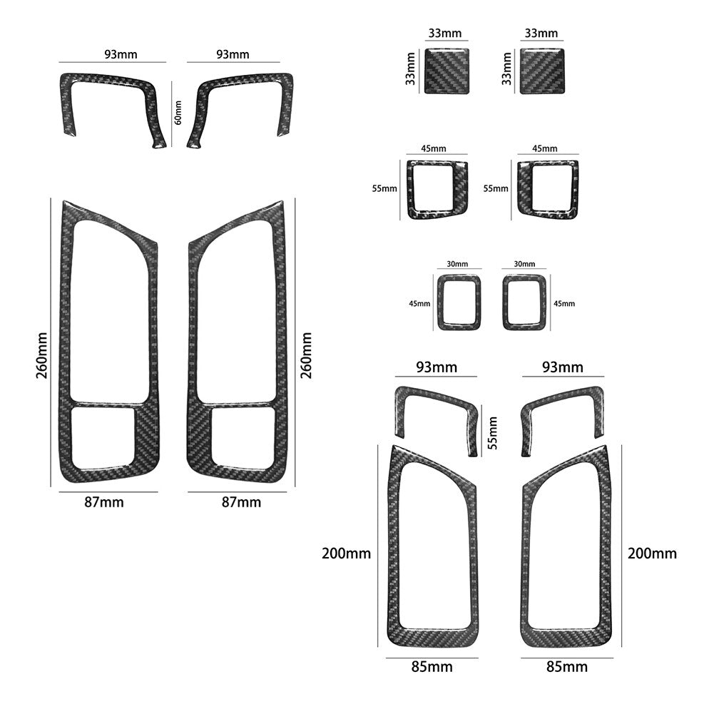 14pcs Carbon Fiber Door Pull Cover Trim for Land Rover Discovery Sport 2015-2019