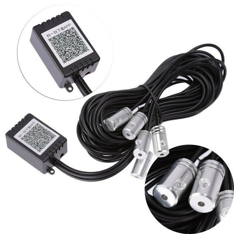 Car 6M Fiber Optic Band Atmosphere Light 5in1 RGB LED Strips Ambient Lamp APP BT