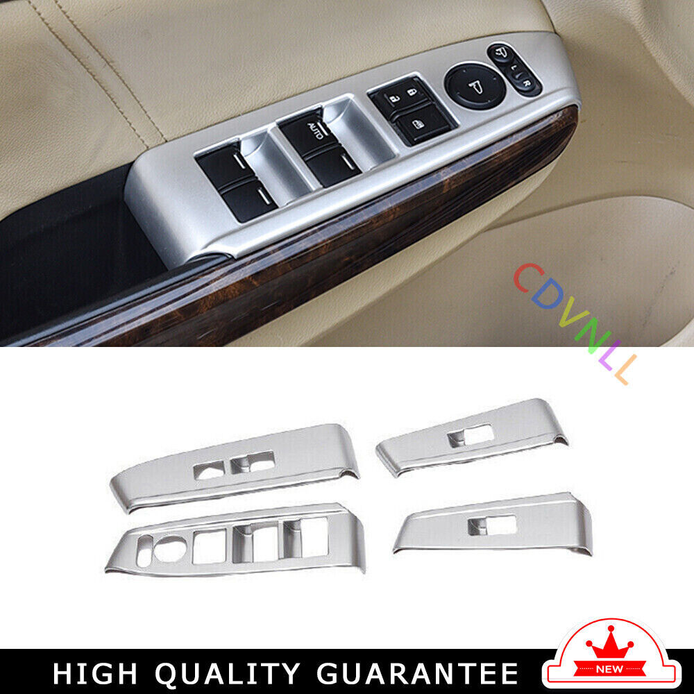 Glass Window Lifting Lock Panel Trim for Honda Accord Crosstour 2008-2013 Silver