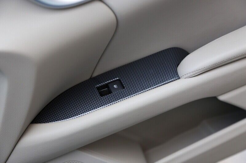 Inner Window Lift Panel Switch Cover Trim for Cadillac XTS 2013-17 Carbon Fiber