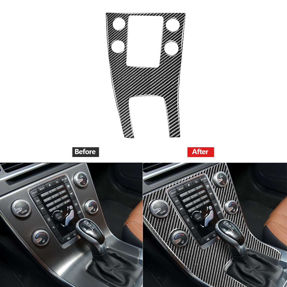 Carbon Fiber Inner Center Control Panel Cover Trim for Volvo V60 2010-2017 LHD