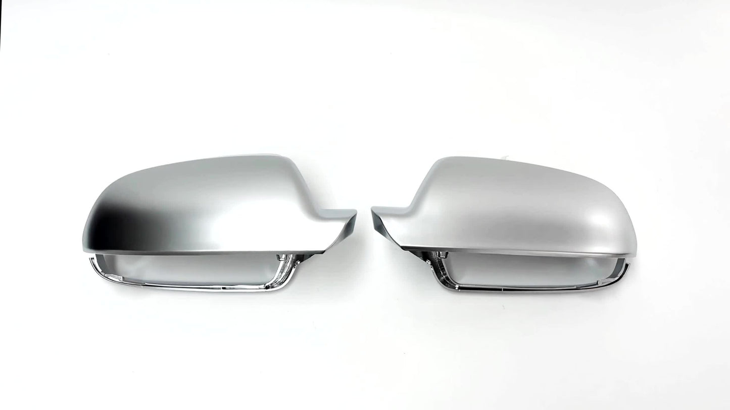 Matte Chrome Mirror Cover Caps for Audi A3 for A4 RS4 B8.5 for A5 S5 RS5 NO Lane Assist