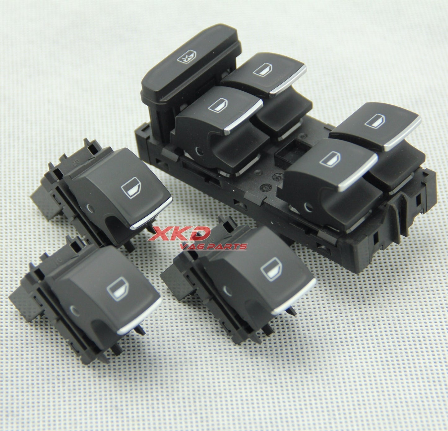 Chrome window regulator switch kit for Volkswagen for Golf MK7 2015-2017