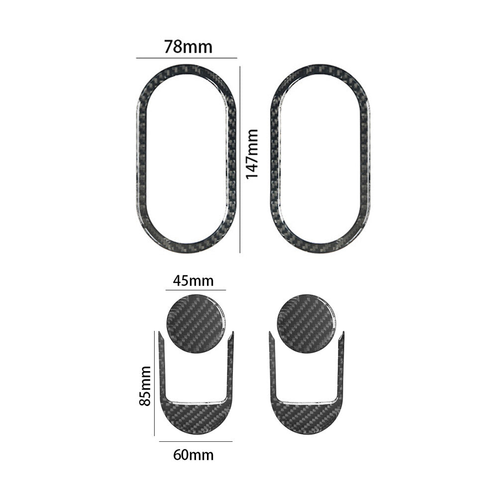 6x carbon fiber front door handle frame trim for Jeep for Wrangler 2007-2010