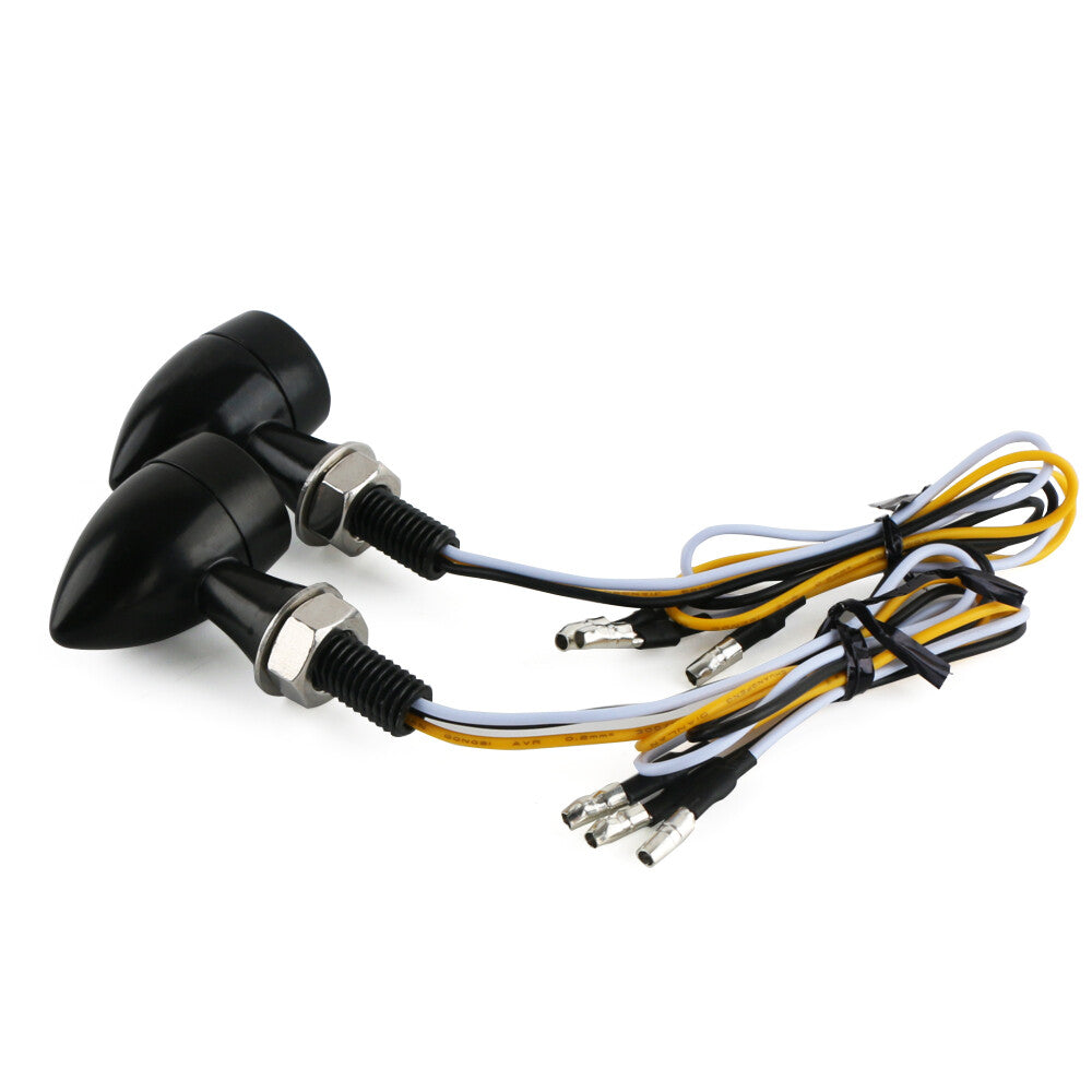 4-piece universal motorcycle LED for mini turn signal flashing DRL brake light amber + white