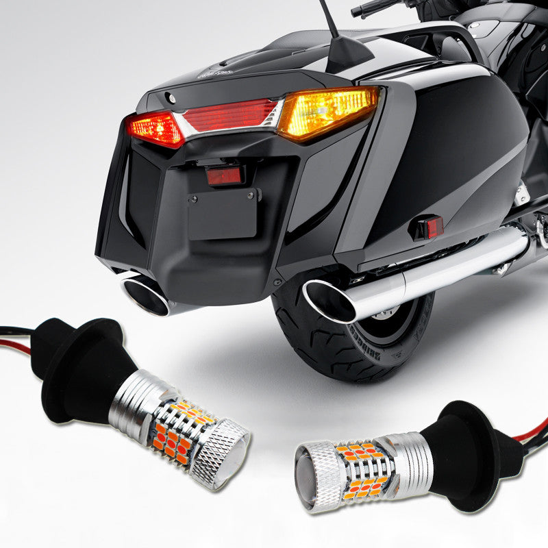 Switchback amber and red rear turn signal LEDs applicable to 08-18 for Kawasaki Concours 14
