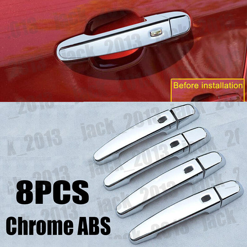for Chevrolet Equinox 2018-2022 Chrome ABS Door Handle Cover Trim for Smart Hole 8p
