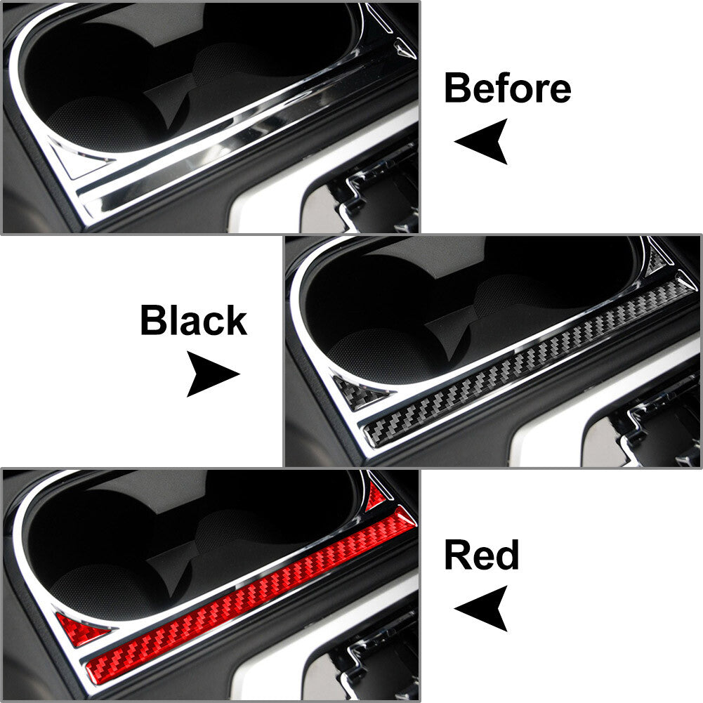 RHD Carbon Fiber Cup Holder Panel Interior Cover Trim Fit for Toyota Tundra 2014-21