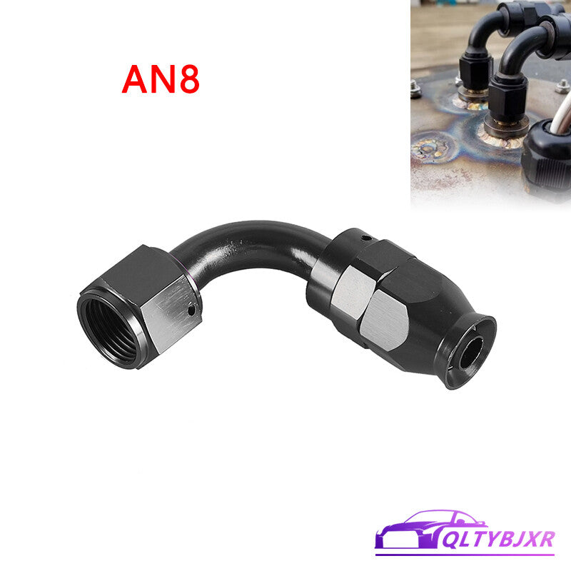8AN PTFE Hose End Fitting Adapter AN8 90 Degree for PTFE Hose Line Only Black