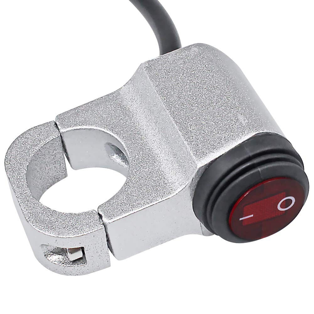 7/8 ATV Handlebar Light Switch,12V Waterproof Handlebar Headlight On-Off Switch