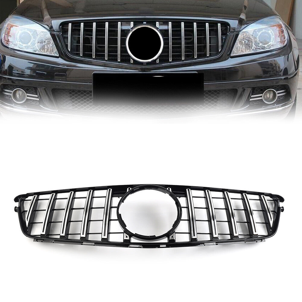 Car GTR Style Front Bumper Hood Radiator Grille Fit for Benz C Class W204 2007-2014