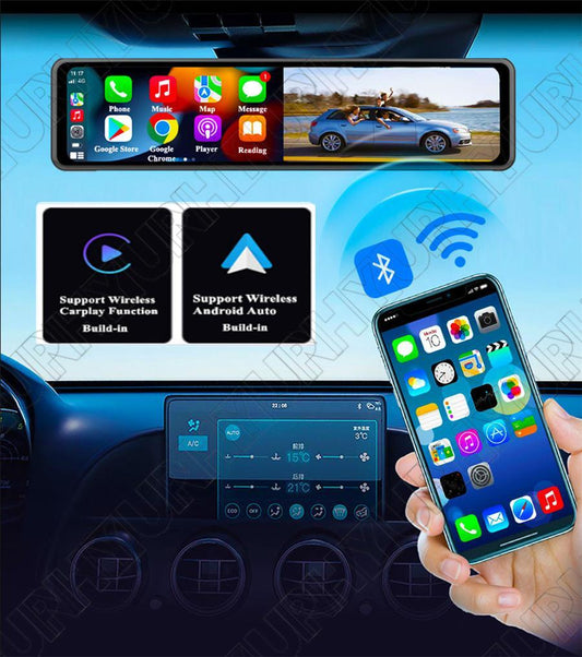 12 4K Wifi Car DVR Dash Camera Rear View Mirror GPS Video For Wireless Carplay