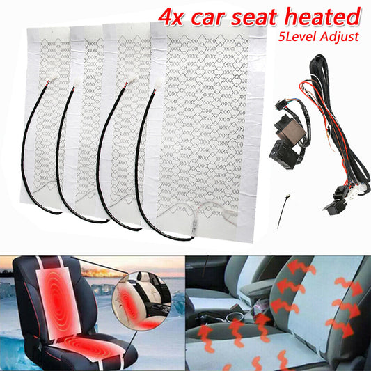 Universal 12V Car Carbon Fiber Heated for Seat Heater Kit with Cushion High/Low Switch Kit