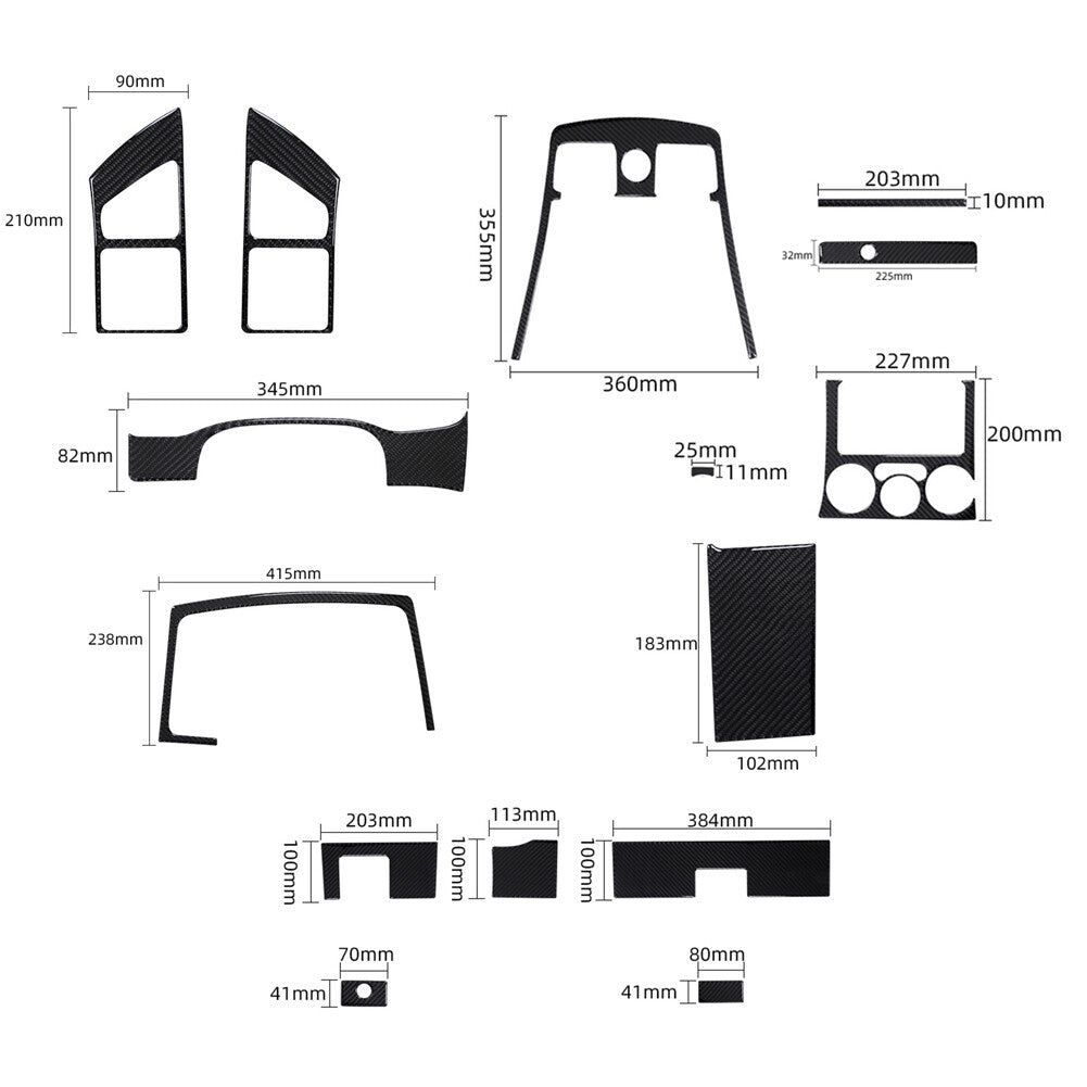 15X Carbon Fiber Front Dashboard(TCS) Cover For Colorado 2004-12/ for Canyon 2005-12