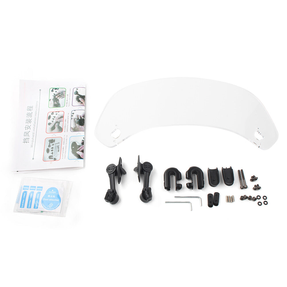 Adjustable Windshield Clip On Extension Spoiler Wind Deflector For Motorcycle