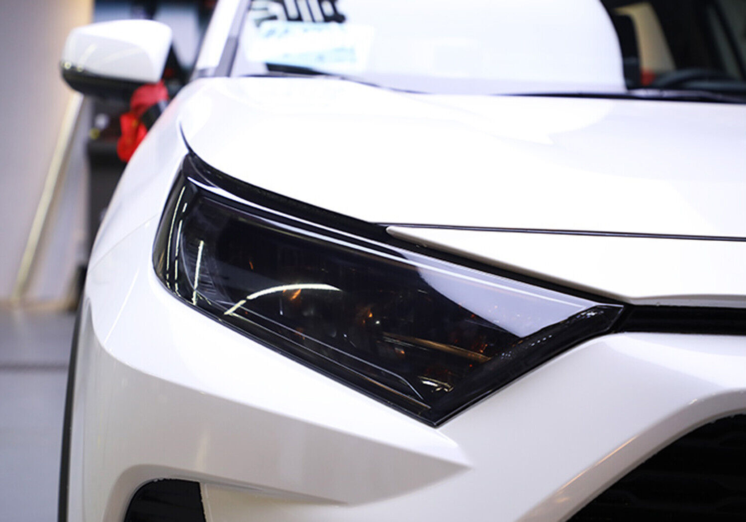 for Toyota RAV4 19-23 Smoked Black Headlights Protective Film TPU Sticker