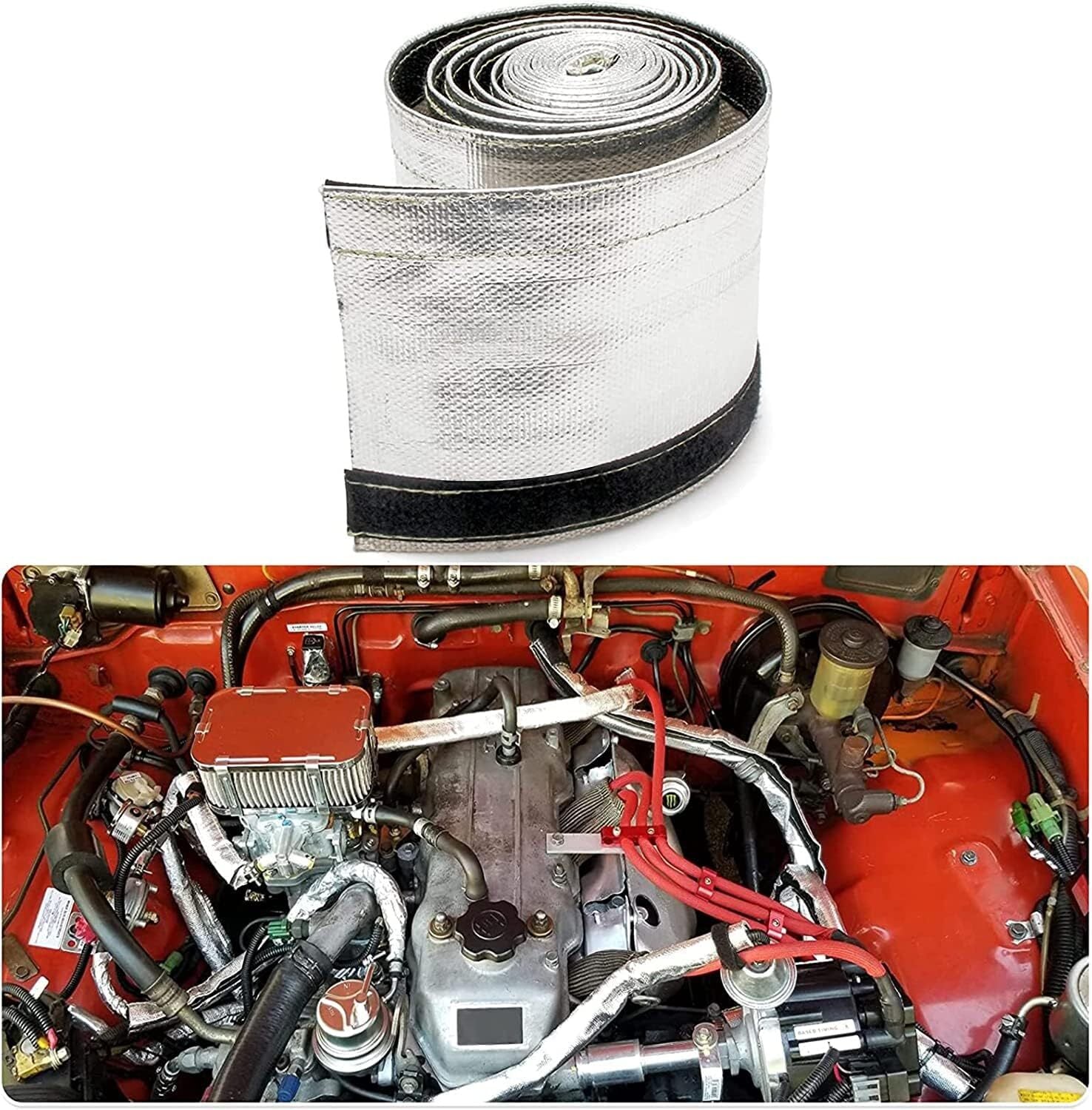 Heat Shroud Aluminized Sleeve Heat Shield Fuel Line Cooling Sleeve 1-1/4 Inch ID