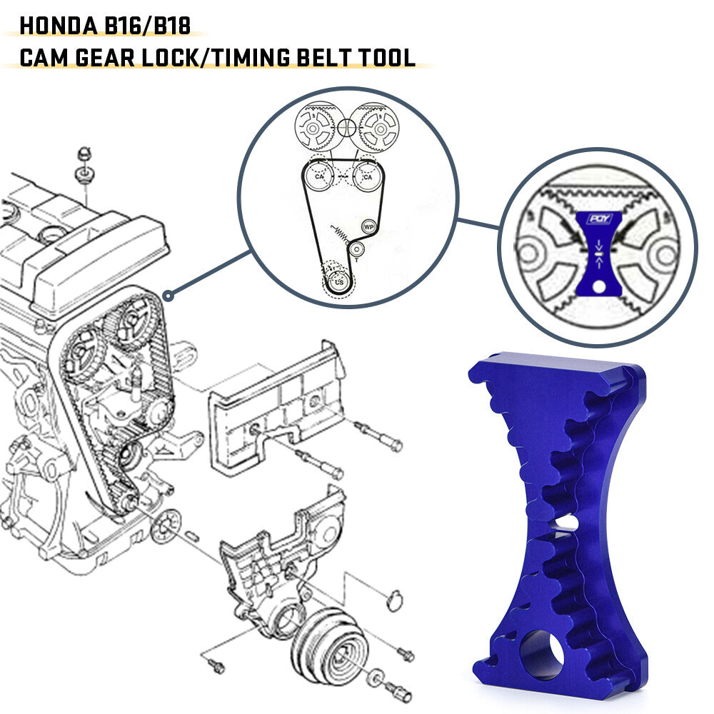 Cam Gear Lock Holder Timing Belt Install Tool for Honda 1.6L B16, 1.8L B18C1